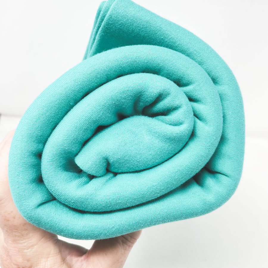 28" Diameter  x 108" L Tubular of Aqua Stretch Jersey Fabric
