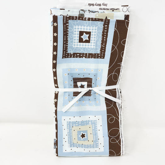 29" X 42" Preprint Blue/Brown Nursery Quilt & Back
