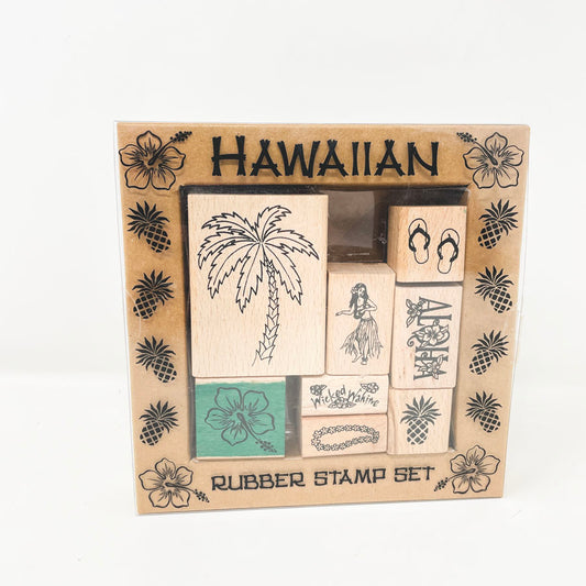 Hawaiian Wood Rubber Stamp Set