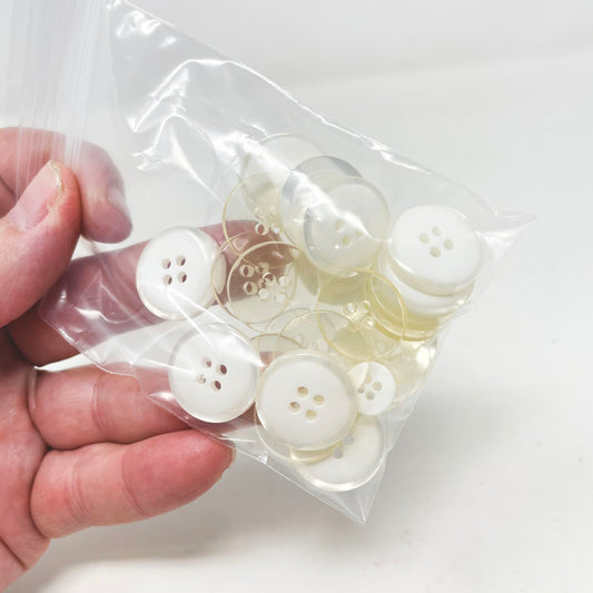 Small Bag of White/Clear Buttons