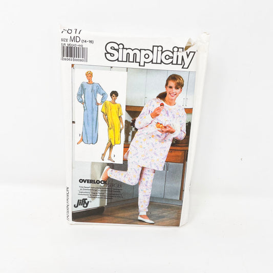 Pajamas - Simplicity 1980s Sewing Pattern 7817