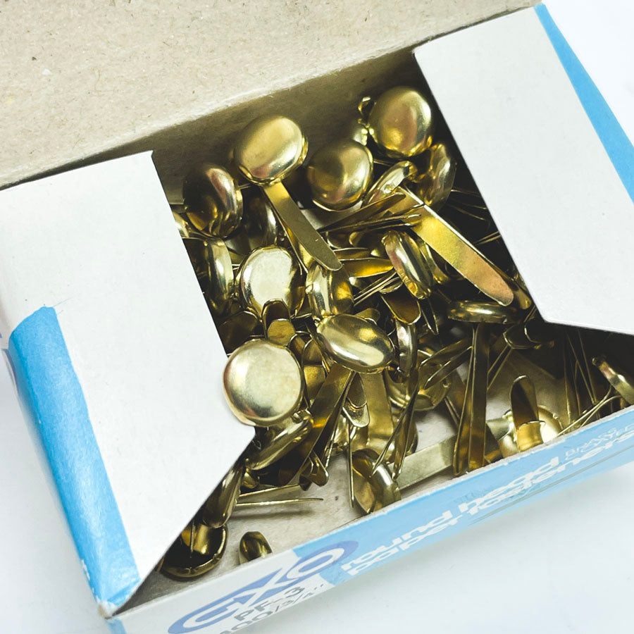 GXO Round Head Paper Fasteners - Brass Coated 3/4"