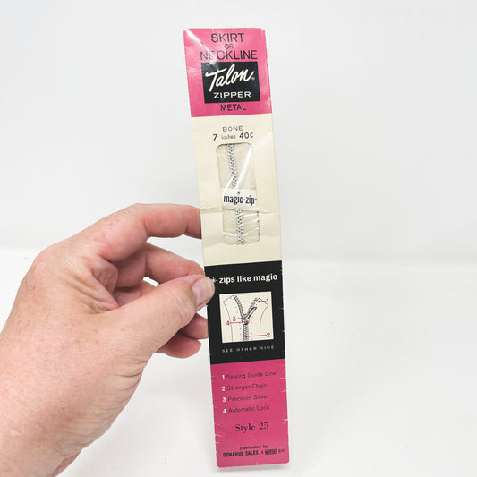 Talon 7" Metal Zipper - Bone