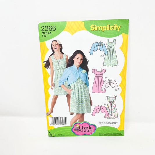 Simplicity 2266 Sewing Pattern - Children's Dress - Sizes 7-10
