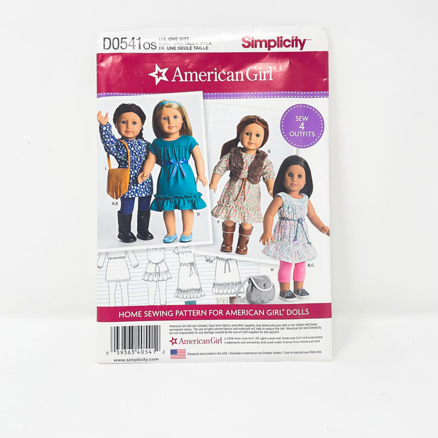 Simplicity American Girl Doll Clothing Patterns - Pick a Design