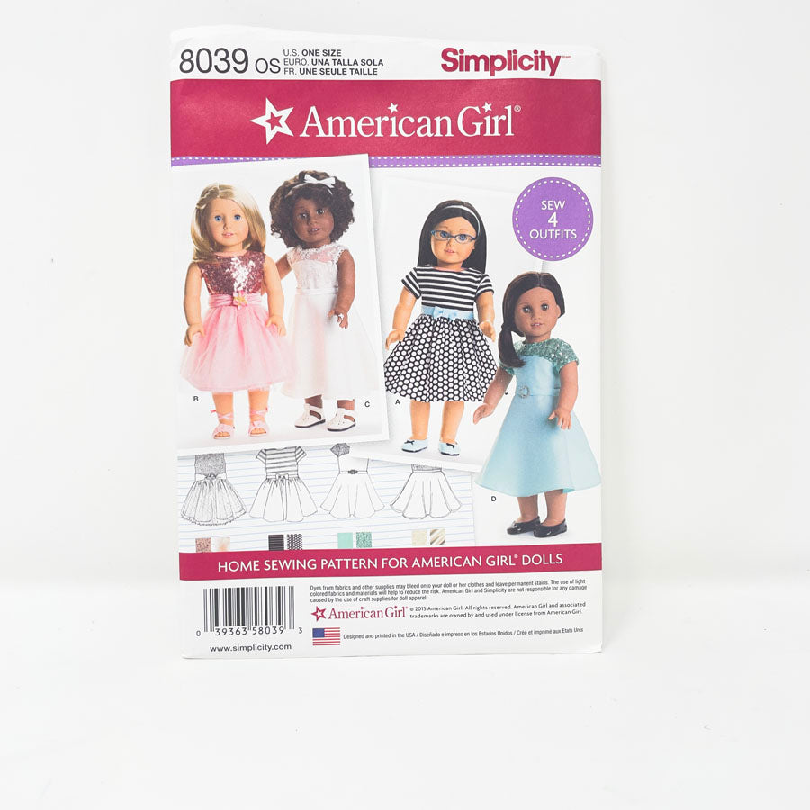 Simplicity American Girl Doll Clothing Patterns - Pick a Design