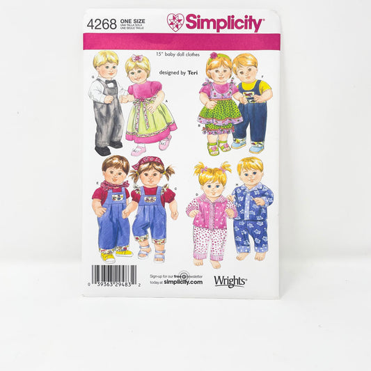 4268 Simplicity 15" Doll Clothing Pattern
