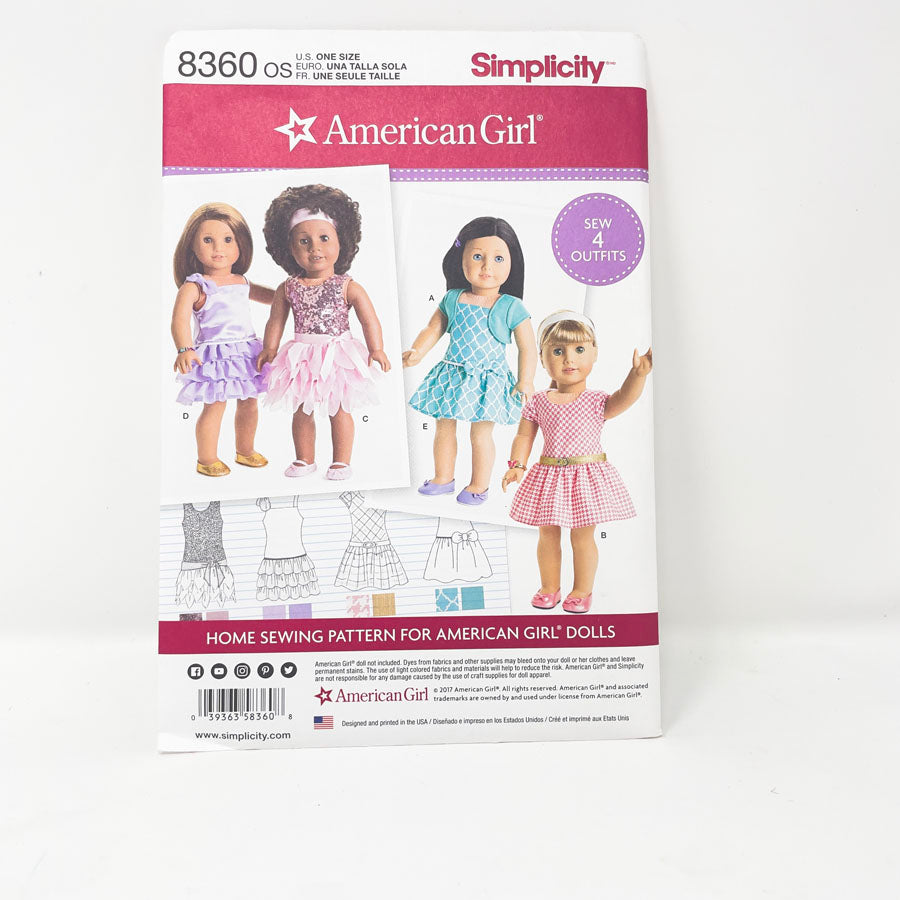 Simplicity American Girl Doll Clothing Patterns - Pick a Design