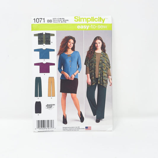 2015 Simplicity 1071 Sewing Pattern - Top/Bottom - Sizes M-XXL
