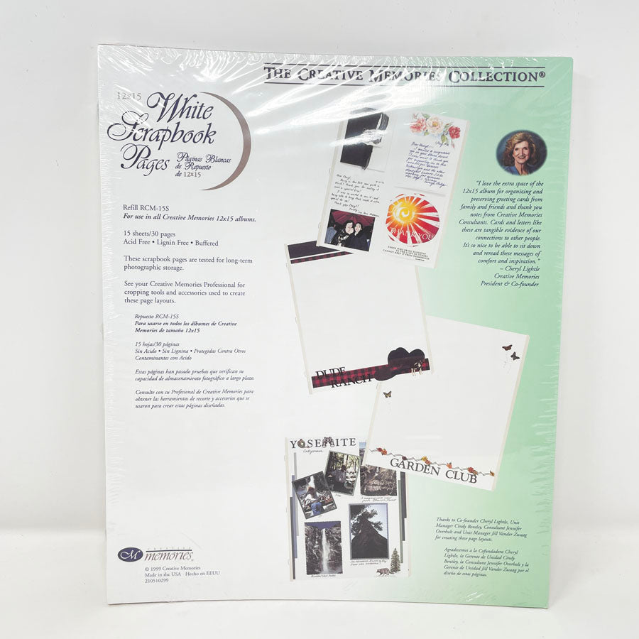 Making Memories 12" x 15" White Scrapbook Pages