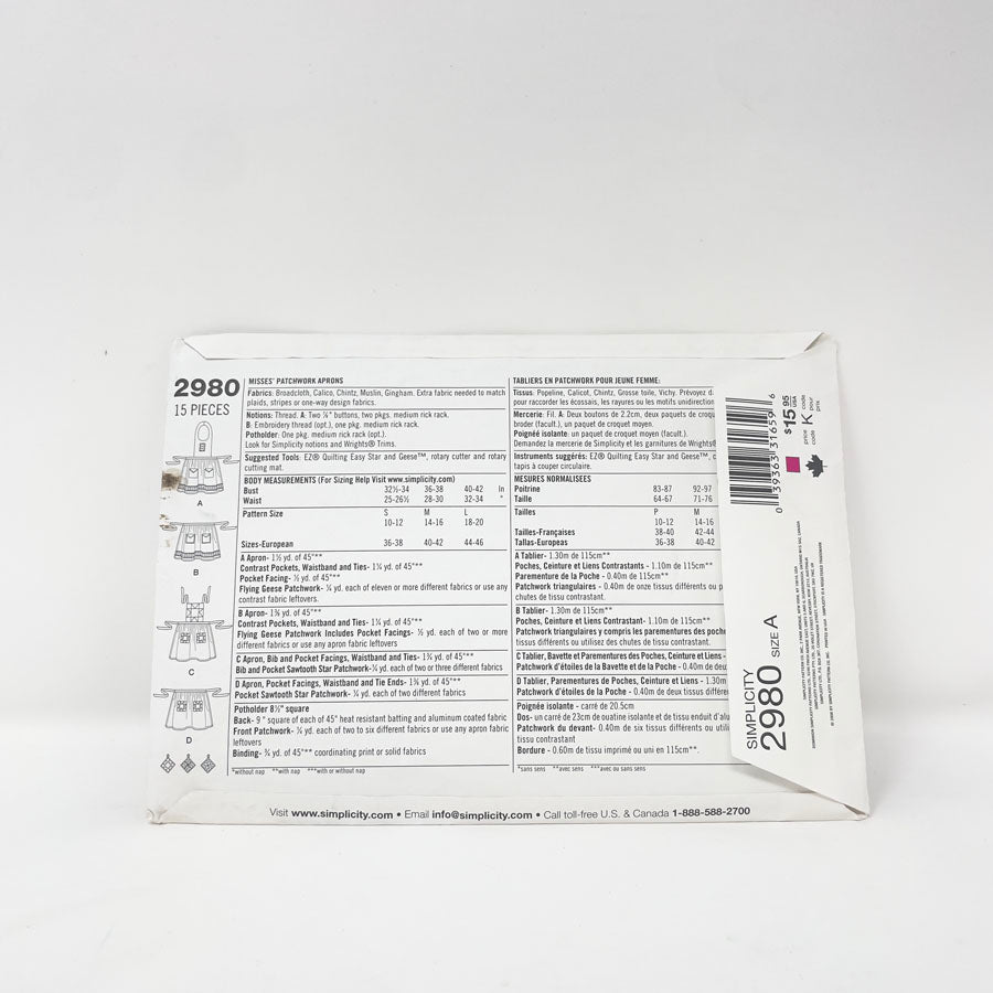 Assorted Simplicity Apron Patterns - Pick a Design