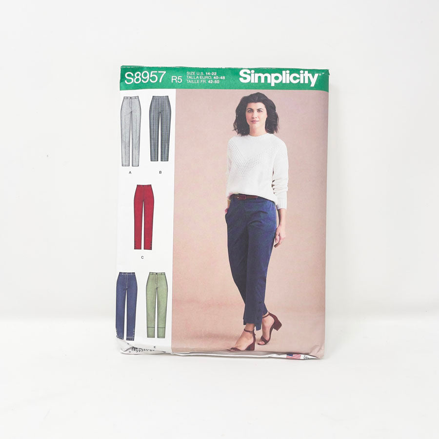 2019 Simplicity Sewing Patterns S8957 - Misses' Slim Leg Pants with Length and Leg Variations