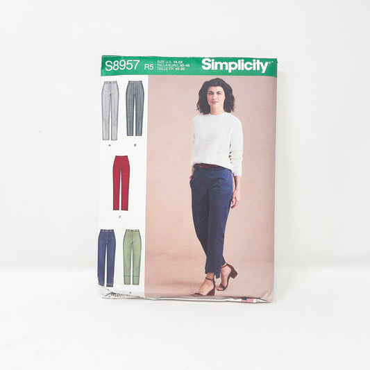 2019 Simplicity Sewing Patterns S8957 - Misses' Slim Leg Pants with Length and Leg Variations