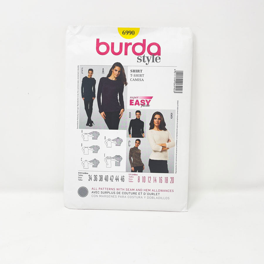 2013 Burda 6990 Sewing Pattern - Top - Sizes 8-20