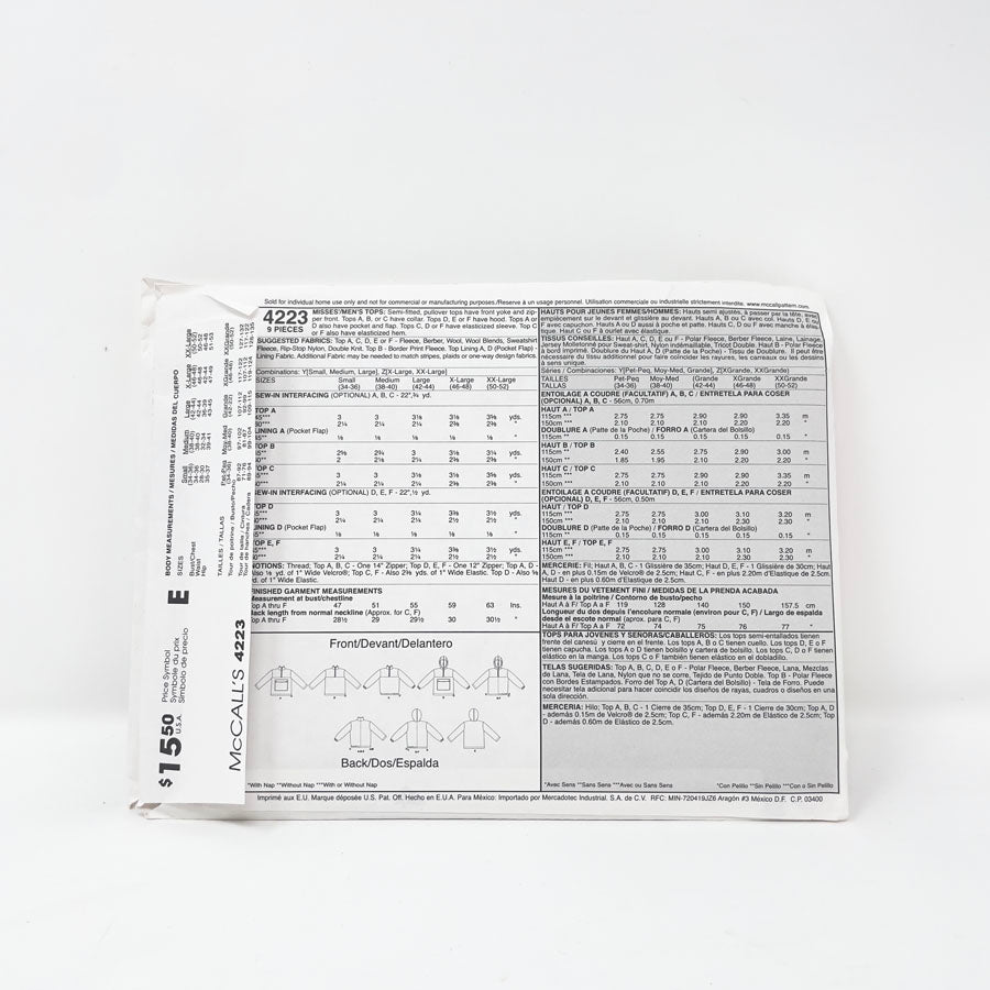 2003 McCall's 4223 Sewing Pattern - Jacket - Pick a Size