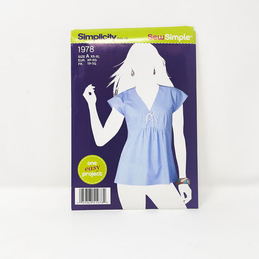 2011 Simplicity Sewing Patterns 1978 - Misses' Pullover Top