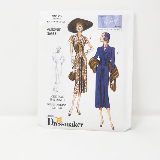 1947 (2015) Vogue V9126 Sewing Pattern - Dress - 14-22