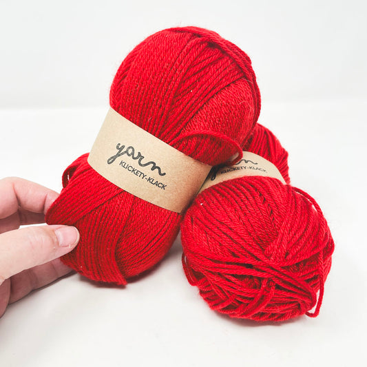 Shiny Red Acrylic Yarn Remnant (1)