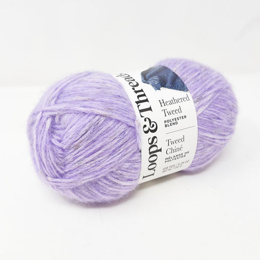 Loops & Threads Heathered Tweed Yarn - Light Purple