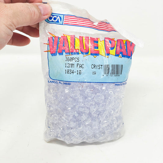 Value Pak 12mm Faceted Plastic Beads