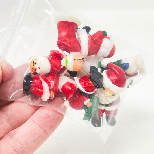 Bundle of Plastic Santa's & Mrs. Miniatures