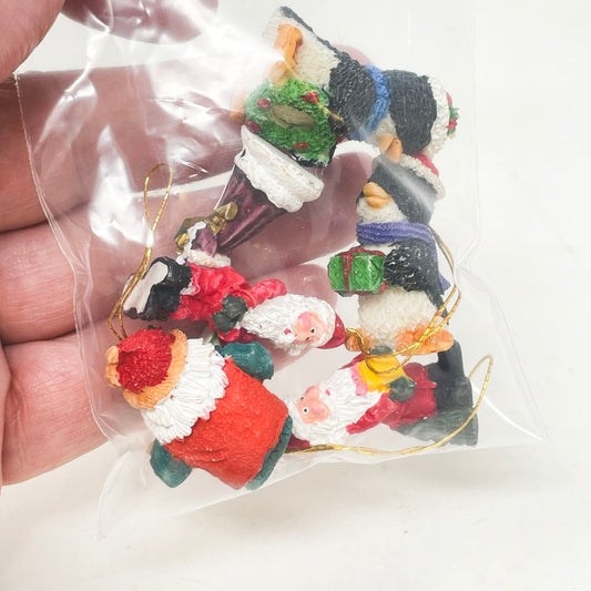 Bundle of Miniature Resin Santa's & Penguins
