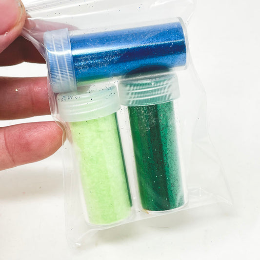 3 Piece Blue Green Glitter Bundle