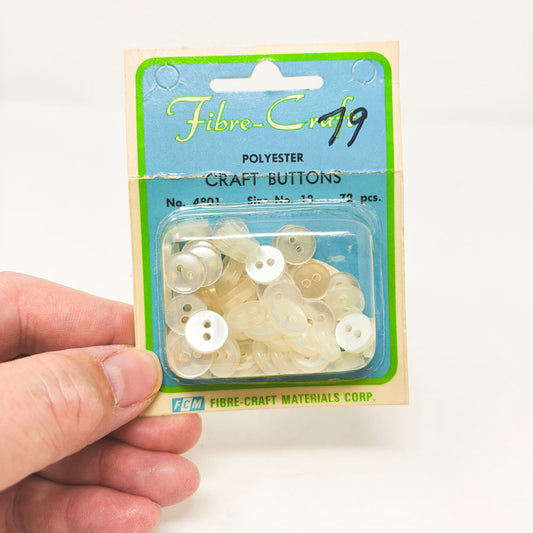 Fibre-Craft Clear Craft Buttons - Pearlescent