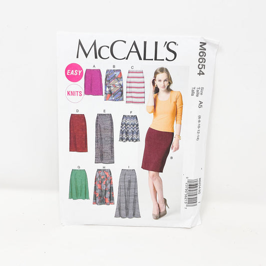 M6654 Knit Skirt Pattern (6-14)- McCall's - 2012