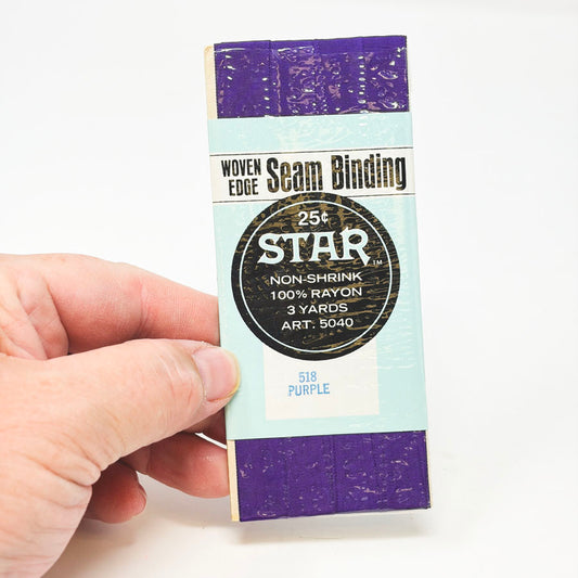 Star Woven Edge Seam Binding - 3 Yds - Purple