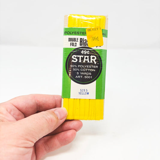 Star Double Fold Bias Tape - Yellow