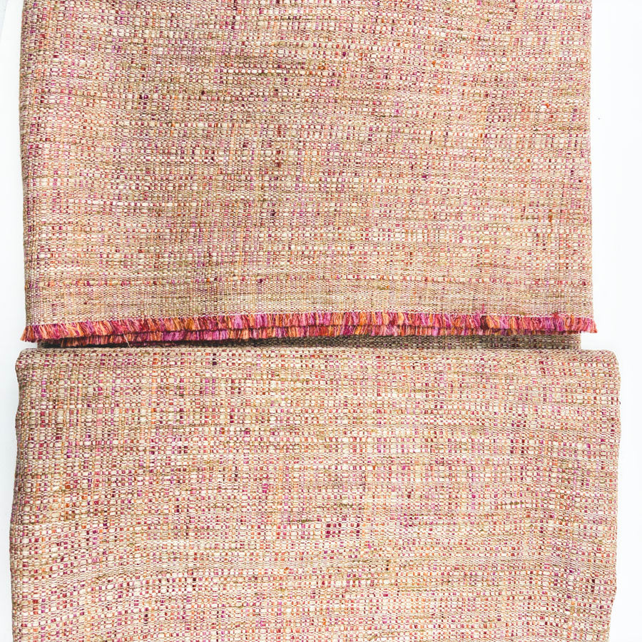 Pink/Orange/Cream Woven Upholstery Fabric