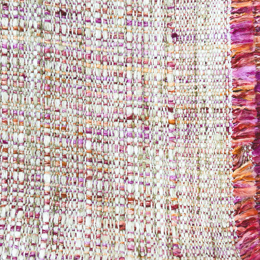 Pink/Orange/Cream Woven Upholstery Fabric