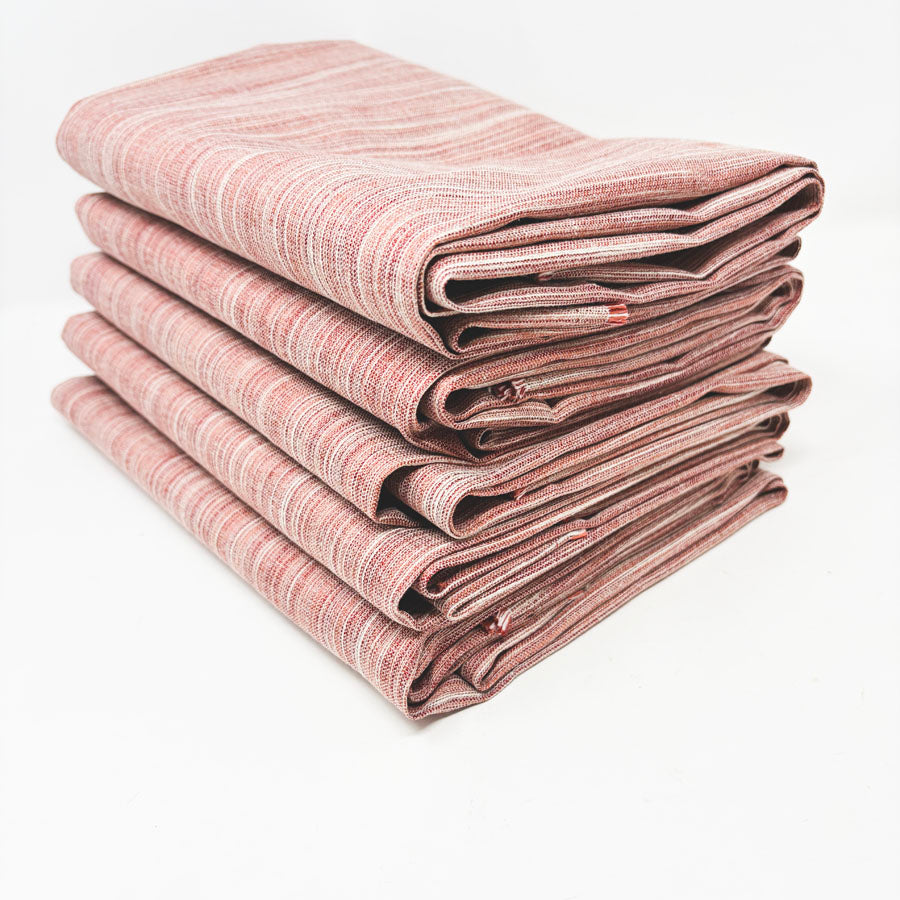 Red/Coral/Cream Woven Upholstery Fabric