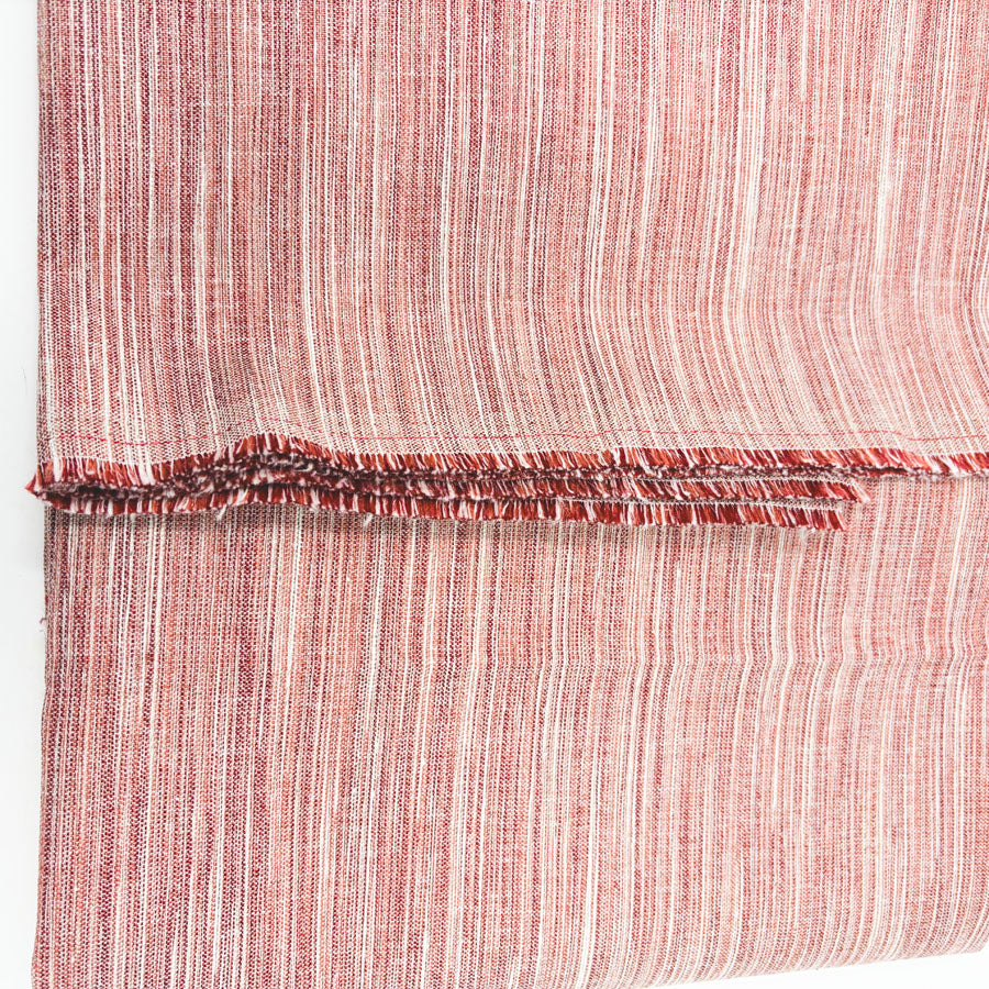 Red/Coral/Cream Woven Upholstery Fabric