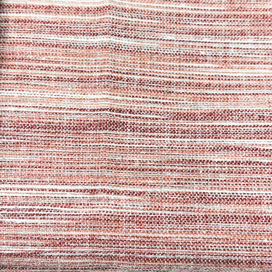 Red/Coral/Cream Woven Upholstery Fabric