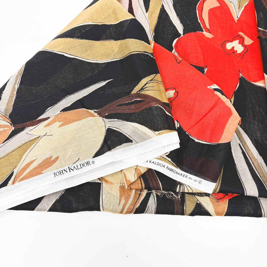 41" x 84" Lightweight Bold Red Flower Fabric