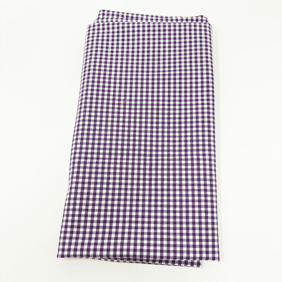 44" x 39" Purple Gingham Woven Fabric