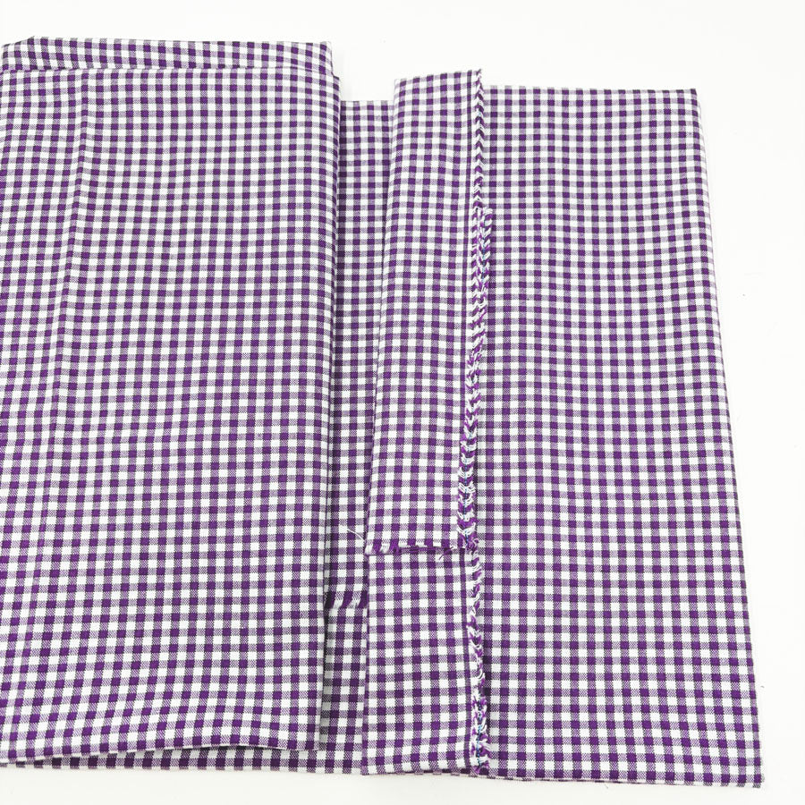 44" x 39" Purple Gingham Woven Fabric