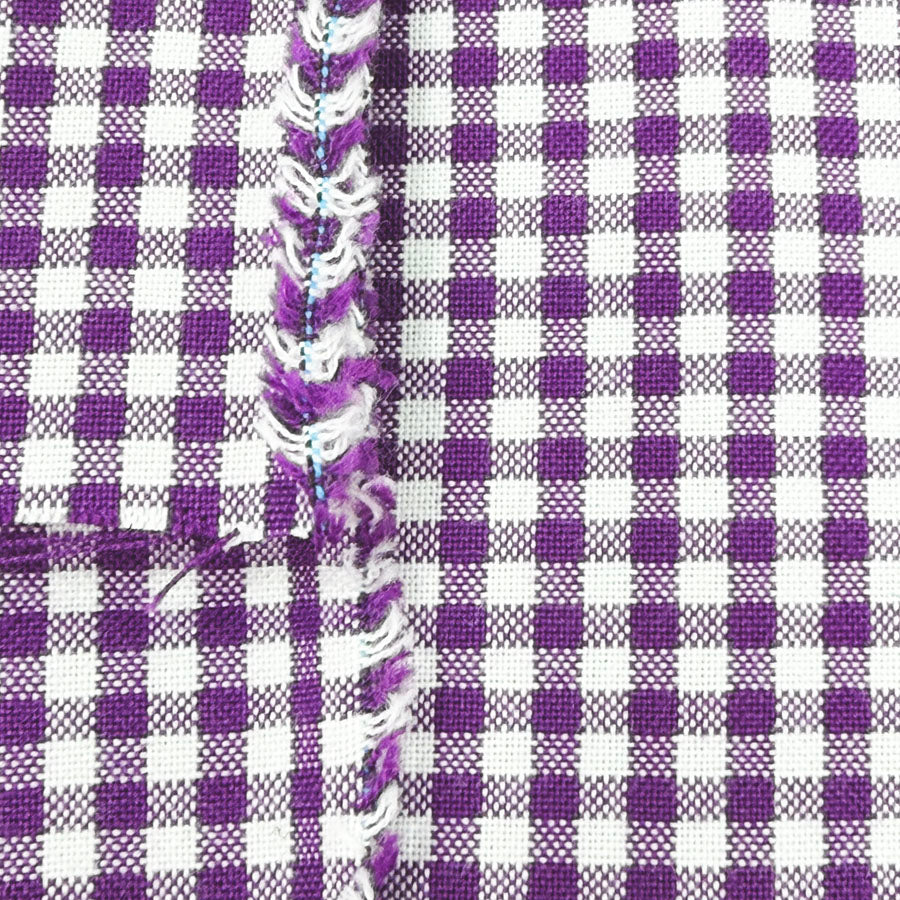 44" x 39" Purple Gingham Woven Fabric