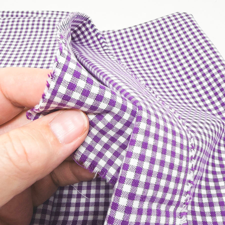 44" x 39" Purple Gingham Woven Fabric