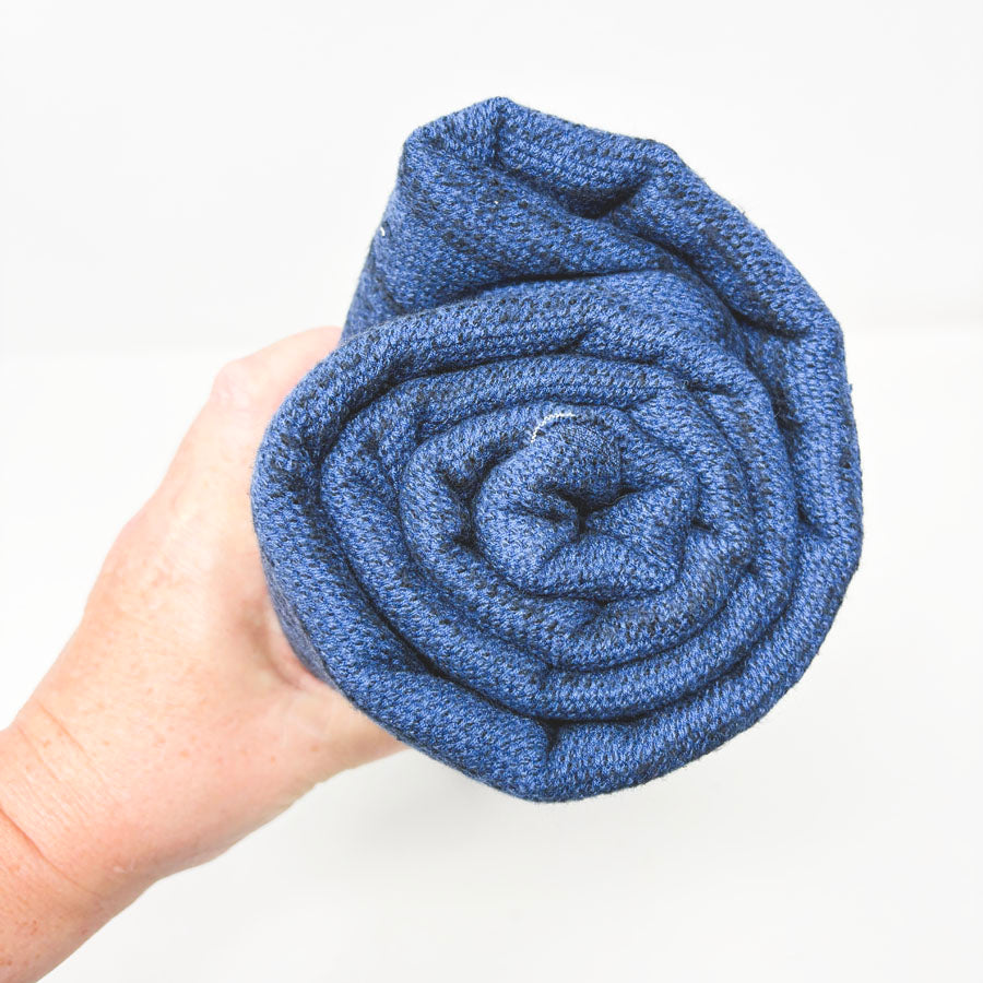 41" x 104" Blue/Black Thick Woven Fabric