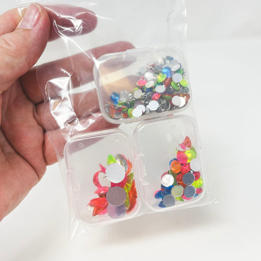 Assorted Flat Back Plastic Gems