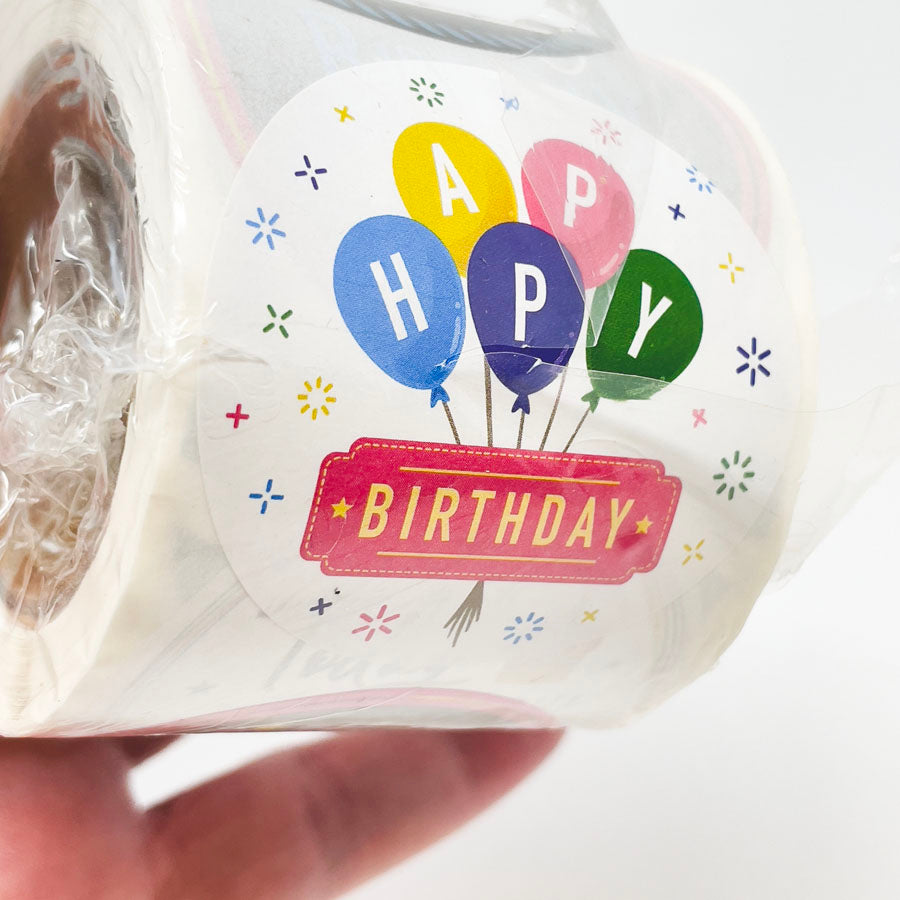 Roll of Happy Birthday Stickers