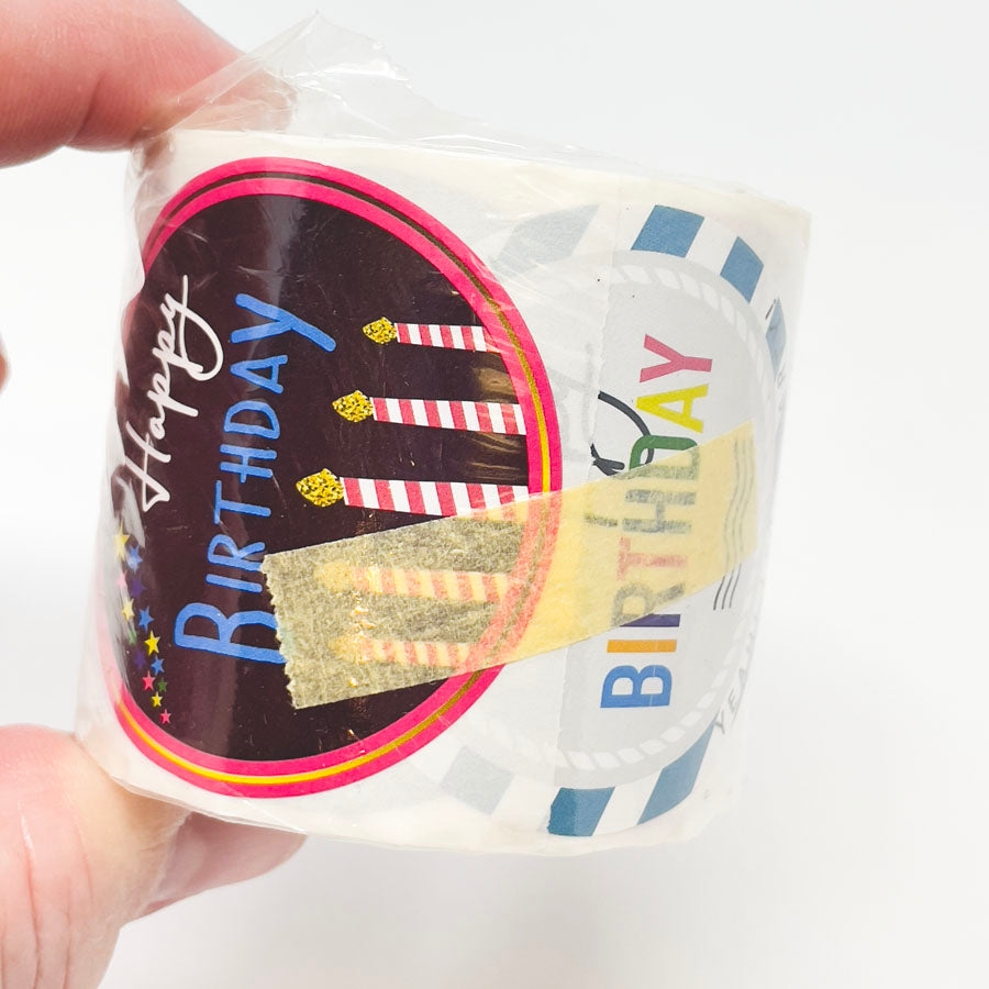 Roll of Happy Birthday Stickers