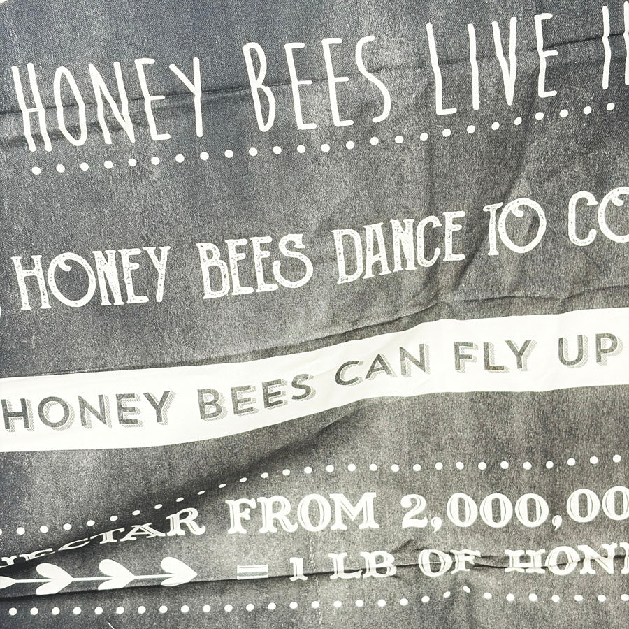 24" x 44" Charcoal Queen Bee Honey Fabric Panel - Michael Miller