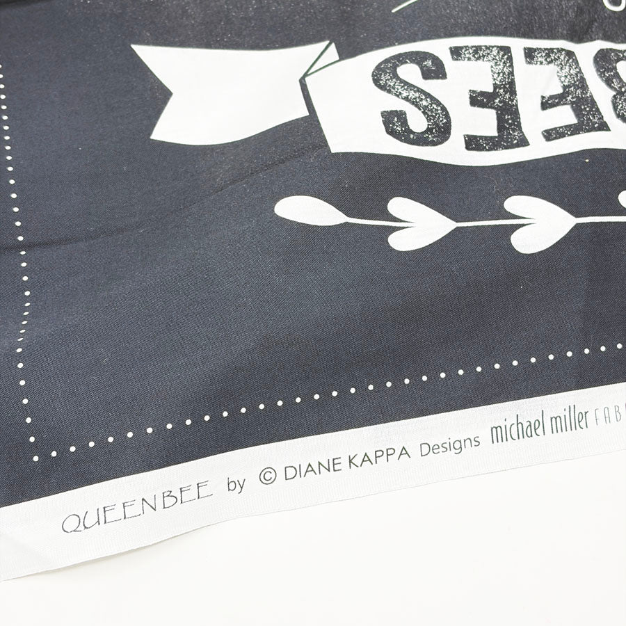 24" x 44" Charcoal Queen Bee Honey Fabric Panel - Michael Miller