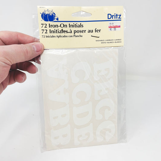 Dritz White Iron-On Initials