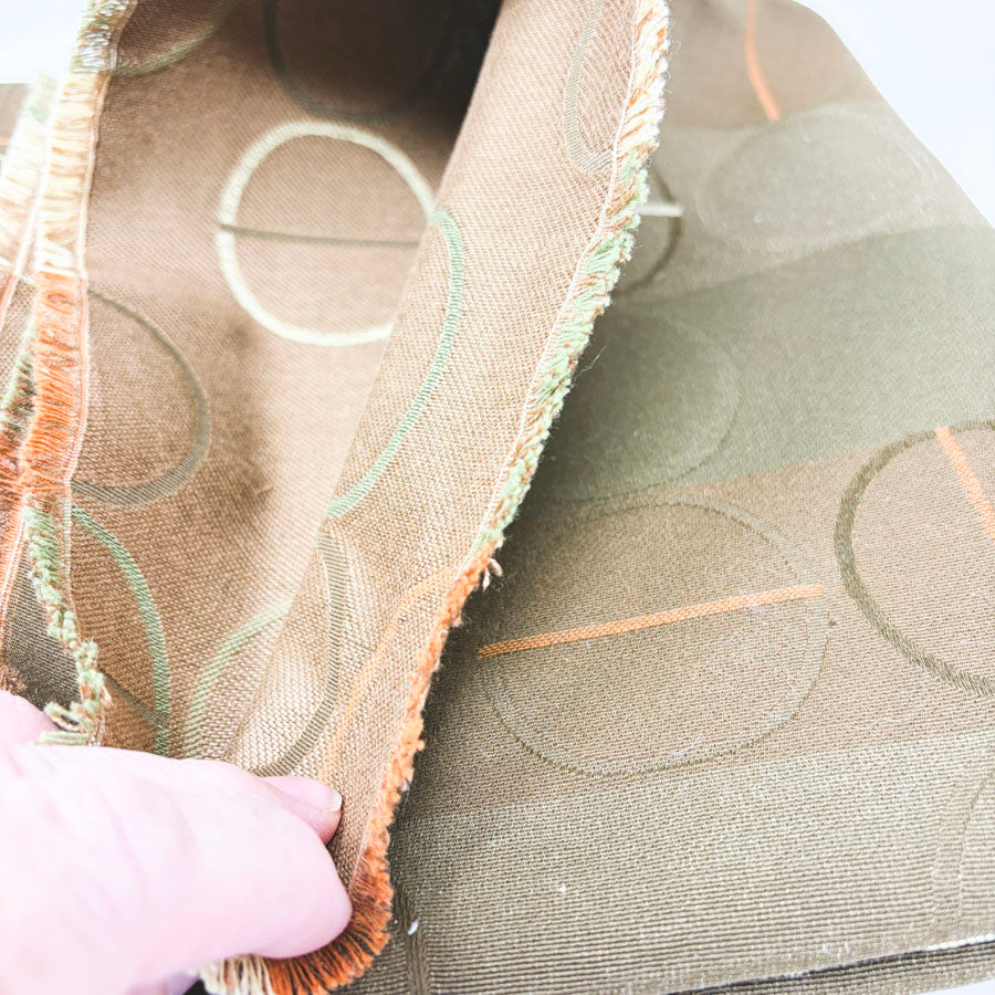 58" x 41" Brown Circles Heavyweight Upholstery Fabric