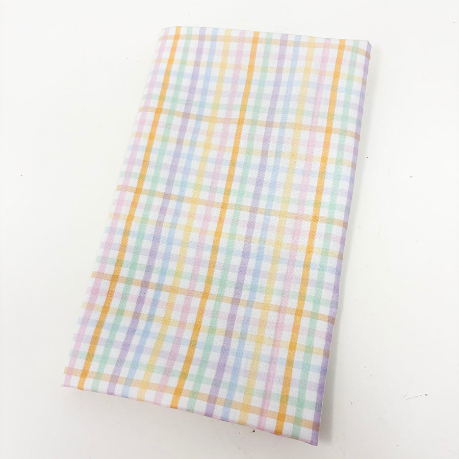 25" x 41" Pastel Checked Fabric Remnant